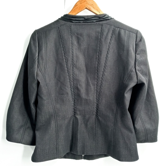 Tahari Black Zip Front Black Blazer‎ - Picture 6 of 9